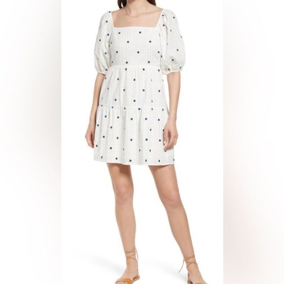 Rails Selene Navy Embroidered Daisies Mini Summer Dress - Picture 1 of 14